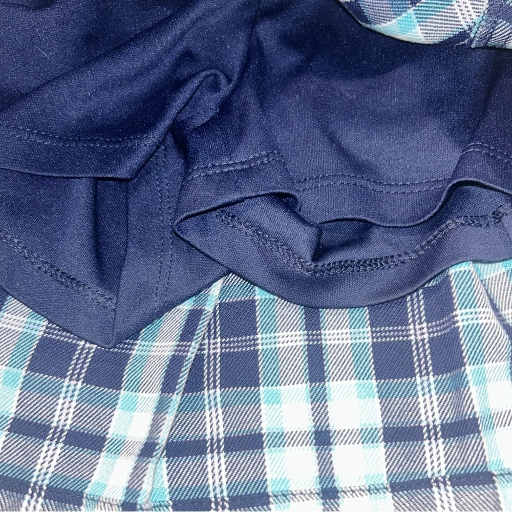 JUSTICE Girl's Blue Plaid Skirt With Shorts Underneath Small 7/8